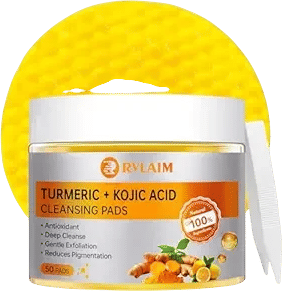Turmeric Kojic Acid Cleansing Pads for Face Dark Spots Cleansing & Exfoliation