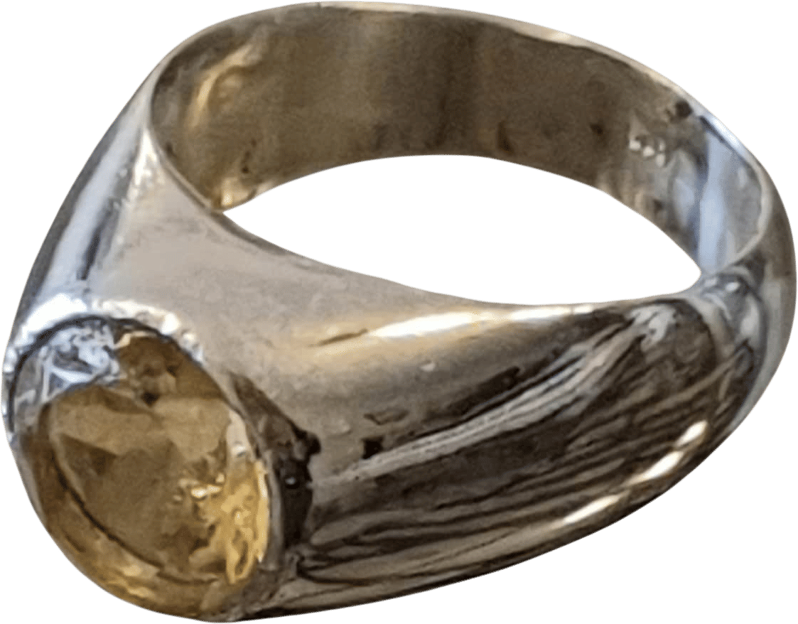 Handmade Citrine Gemstone Ring: 925 Sterling Silver, November Birthstone