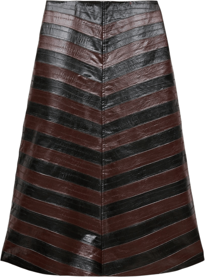 A-line Skirt In Striped Eel-embossed Faux Leather | J.Crew