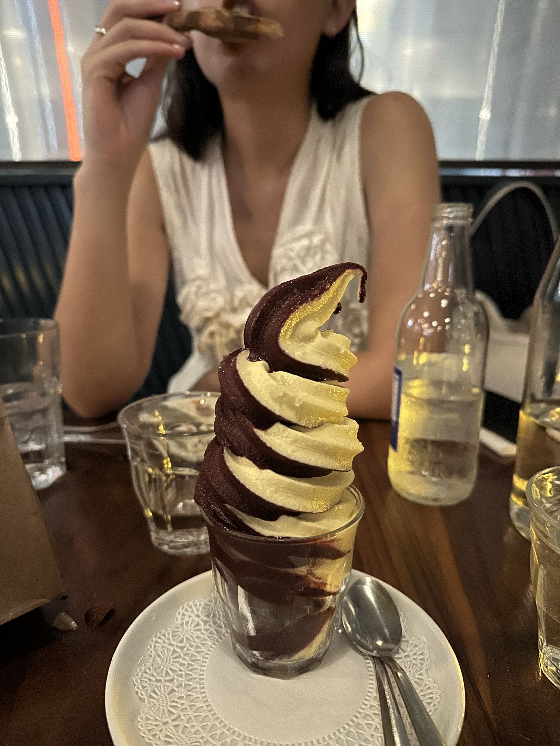 Blueberry / corn soft serve at Leo