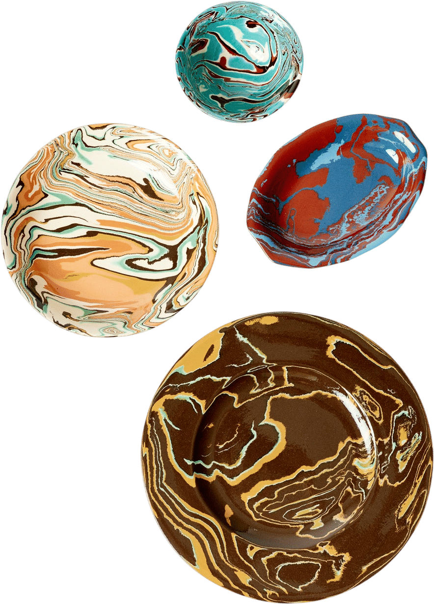 MARBLED CERAMIC DINNERWARE