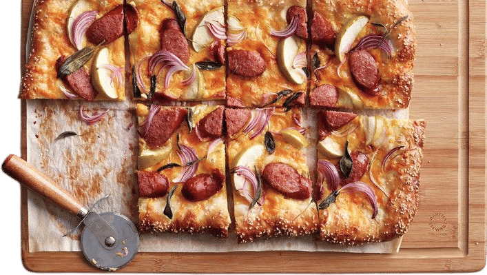 Kielbasa, Apple, and Cheddar Pretzel Tart Recipe