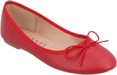 Journee Collection Women's Vika Slip On Round Toe Ballet Flats Red 8.5