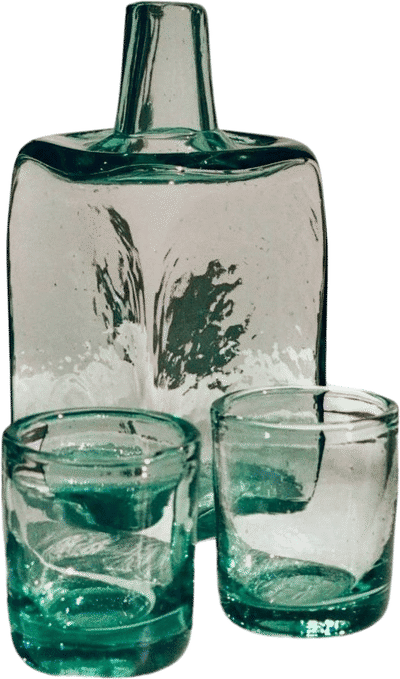 Recycled Glass Bedside Carafe Set