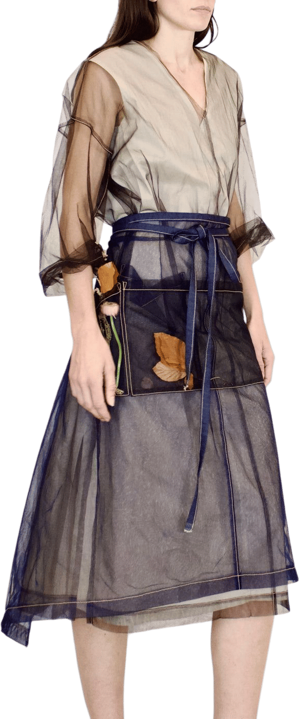 Flora Animalia Tulle Worker's Half Apron