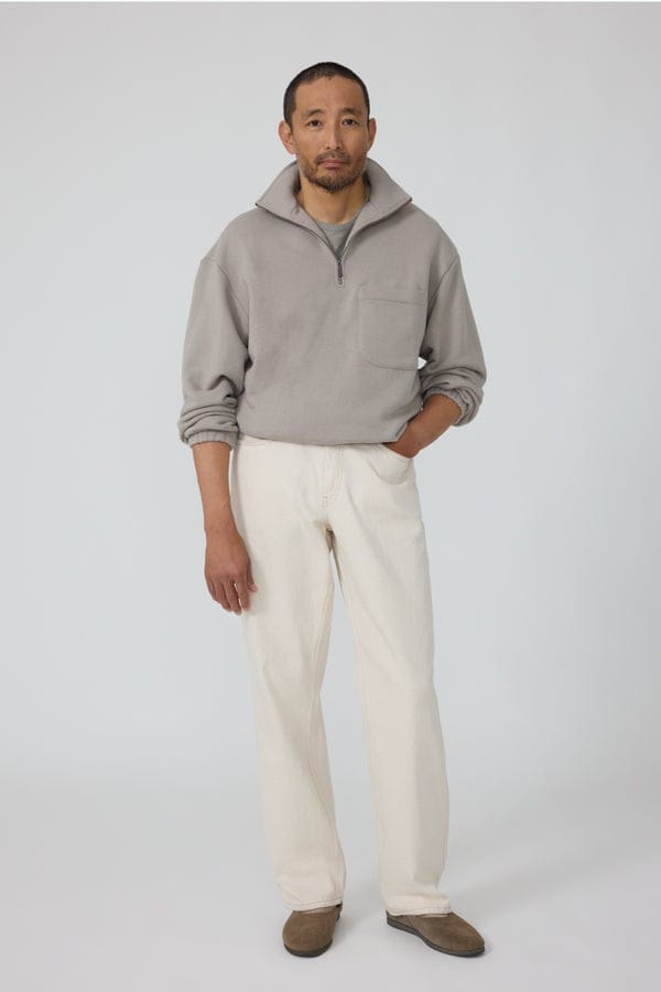Half Zip Sweatshirt (Taupe Cotton Terry)