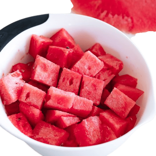 cutting up a watermelon before guests arrive