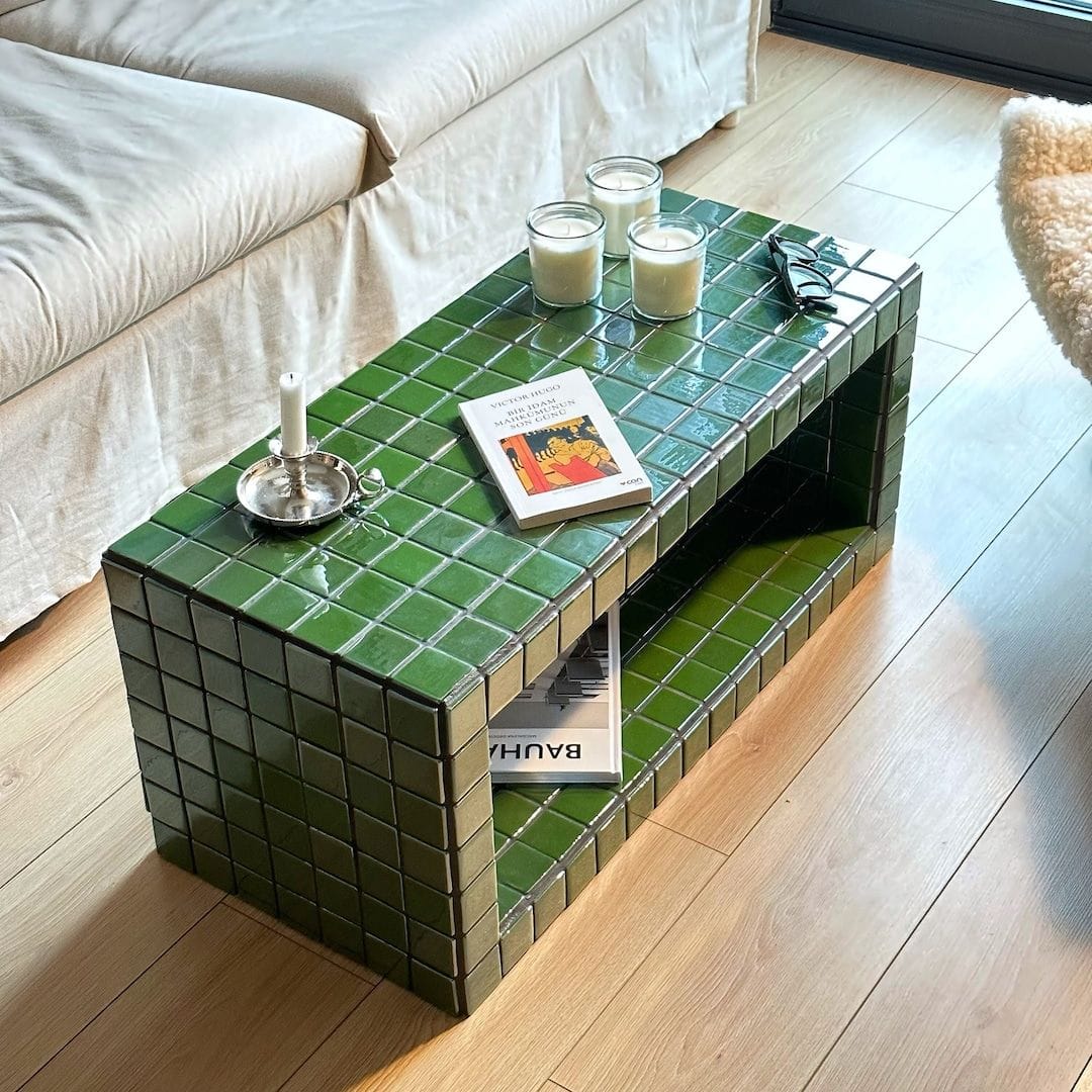 Tiled Coffee Table/Shoe Rack