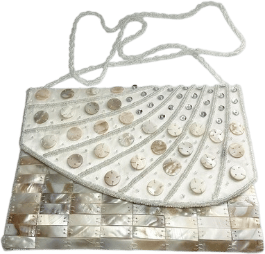 Vintage Mother of Pearl Sequins Clutch Purse