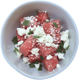 watermelon + feta + mint