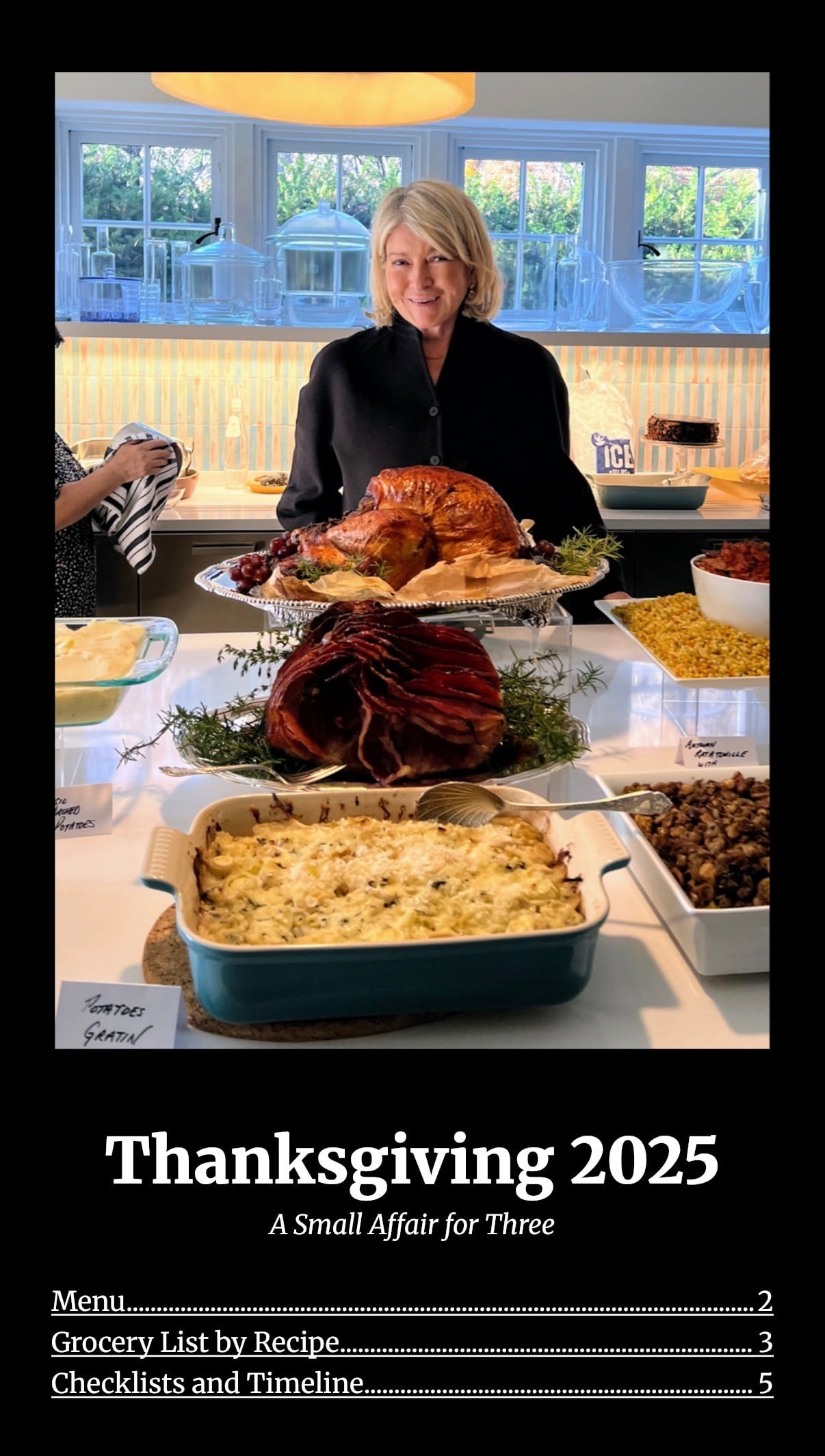 Keeping a record of your Thanksgiving menu