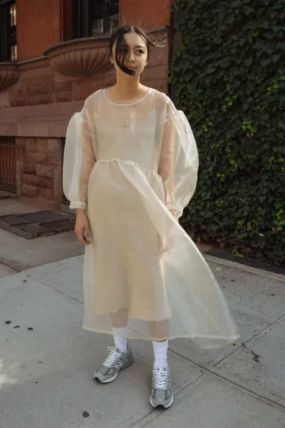 Jayme Dress in Oat Organza