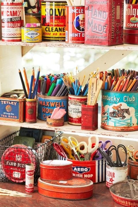 Food Tins as Craft Storage