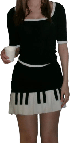 1993 Piano Key Skirt