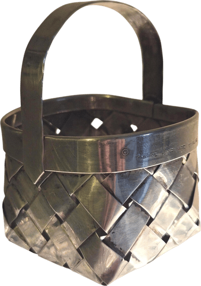 Vintage Sterling Silver Hand Woven Basket