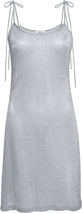 PRISCAVera Silver Cami Tie Mini Dress