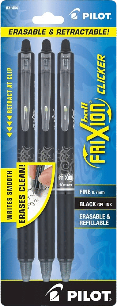 Favorite pens: FriXion Erasable Pens (Pilot)