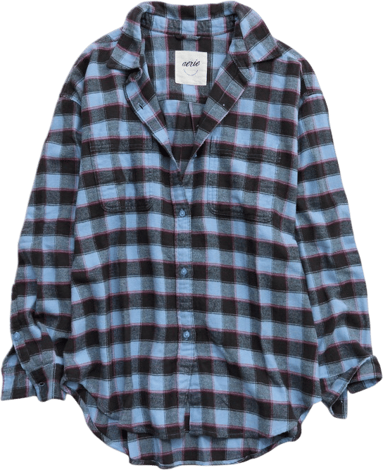 Aerie Anytime Fave Flannel Oversized Shirt