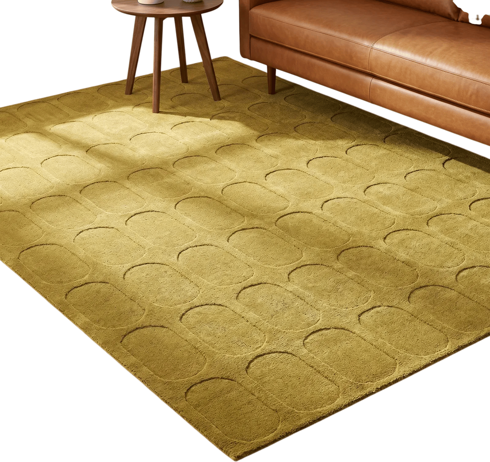 AllModern Mazzi Light Olive Hand-Loomed Geometric Wool Rug