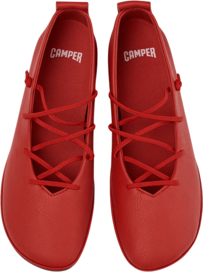 Right Nina Red Leather Ballerinas