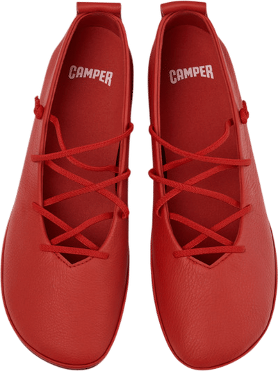 Right Nina Red Leather Ballerinas
