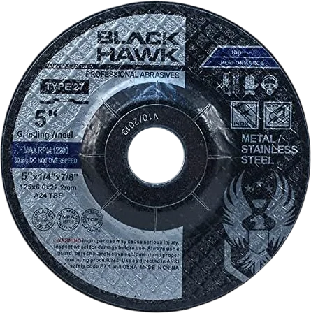 BHA Depressed Center Metal Grinding Wheels (5" x 1/4" x 7/8")
