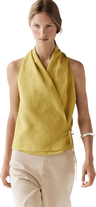 100% Linen Wrap Top