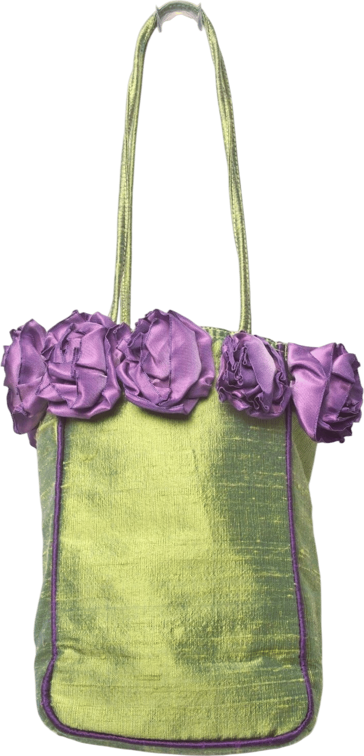 Raw Silk Flower Bag