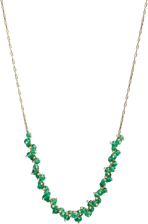 Tenthousandthingsnyc Emerald Gold Beaded Spiral Cluster Choker