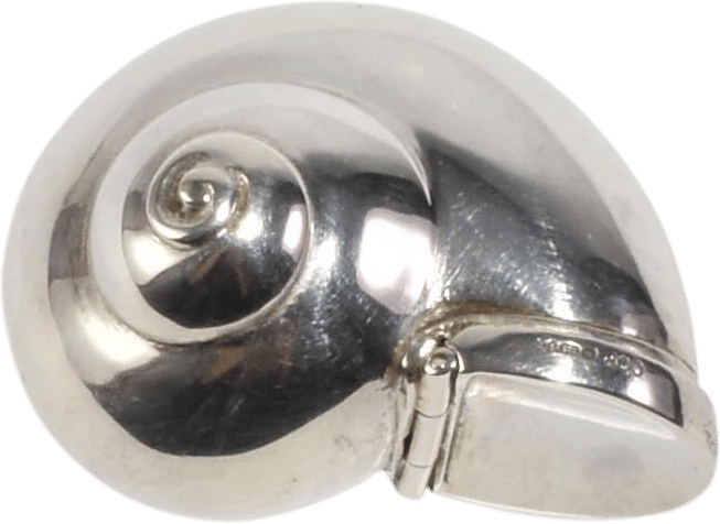 Vintage silver snail pillbox