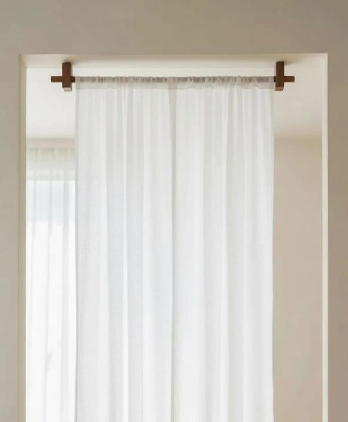 Solid Oak Ceiling Curtain Rod