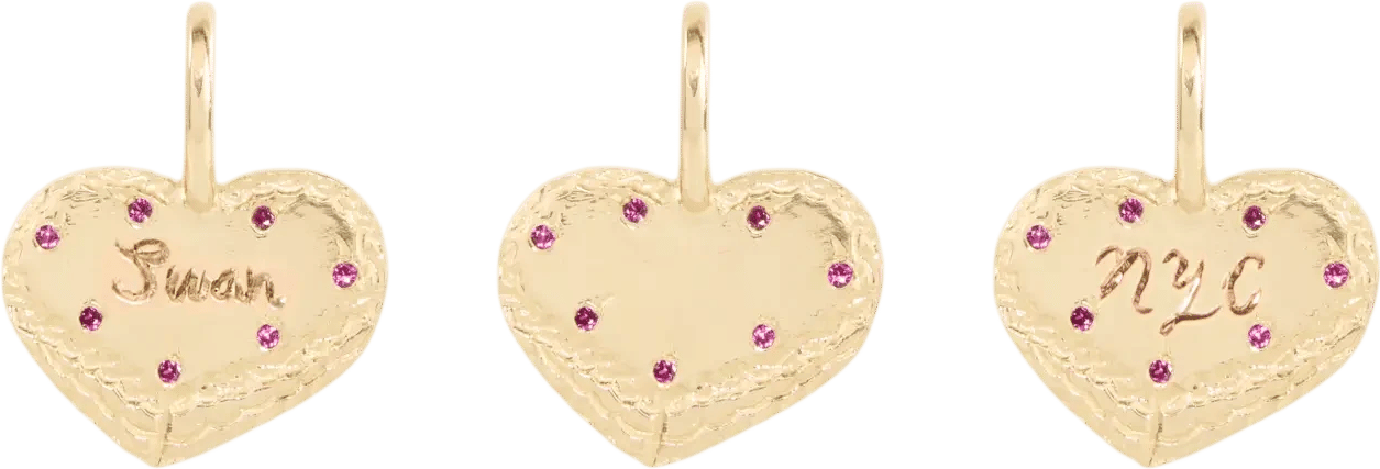 Personalized Heart Cake Charm