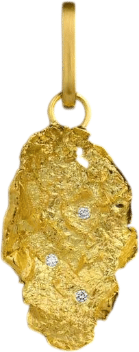 Yukon Gold Nugget Pendant with Diamonds