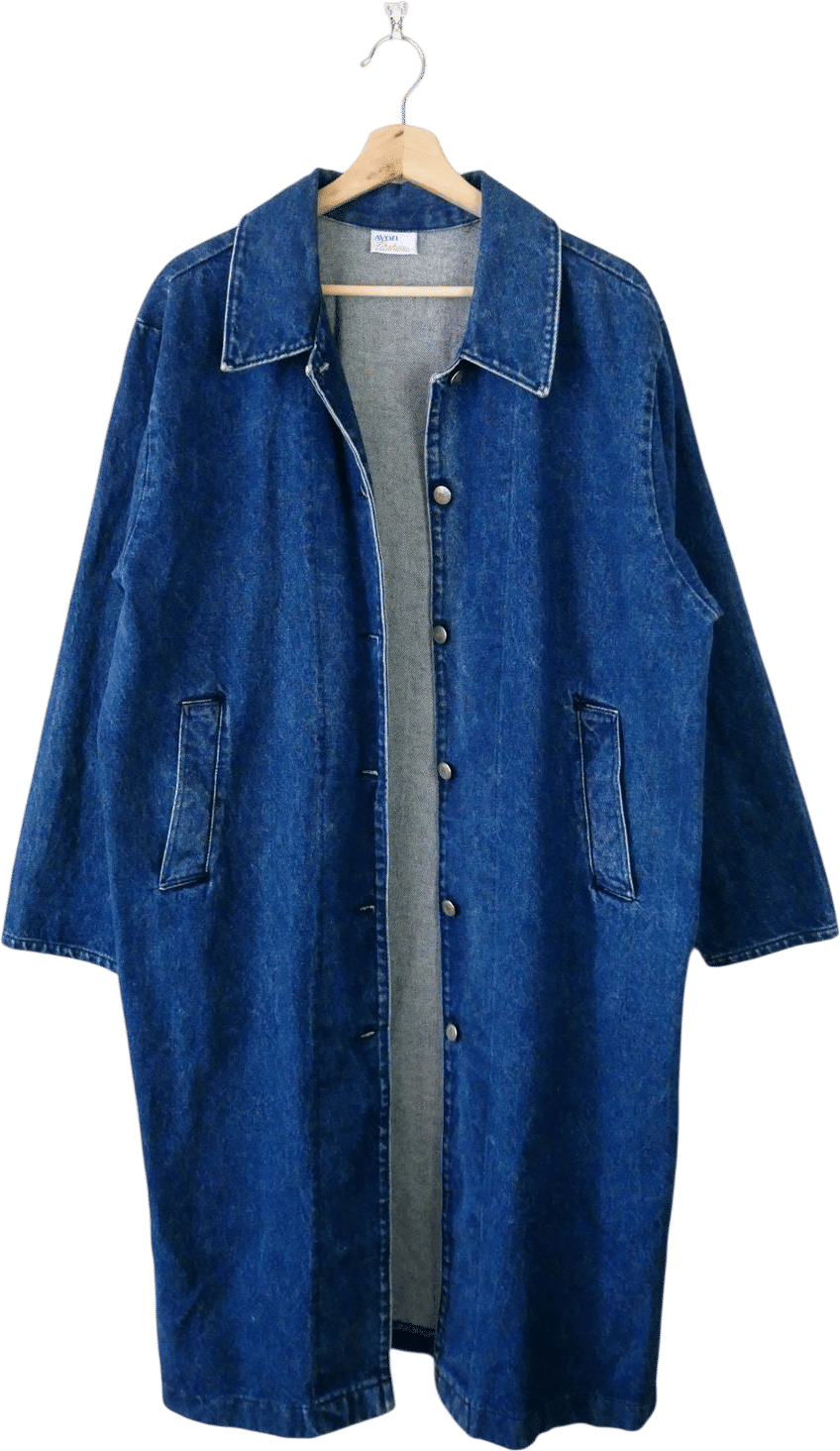 Vintage Women's Denim Button Down Maxi Coat