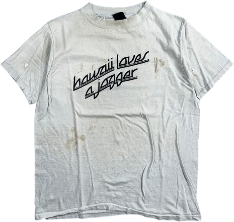 Hawaii Loves A Jogger 1970s VTG T Shirt 70s Rockabilly Rare Text Graphic Running
