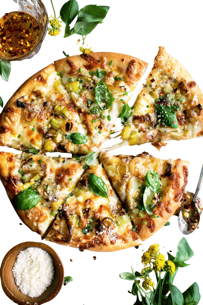 Caramelized Leek Pizza with Fennel Sausage & Spicy Honey Recipe