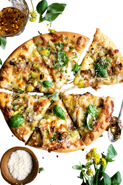 Caramelized Leek Pizza with Fennel Sausage & Spicy Honey Recipe