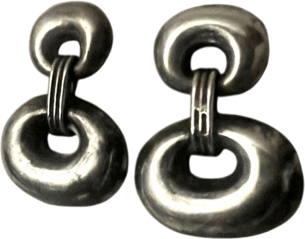 Chunky yet funky sterling vintage earrings
