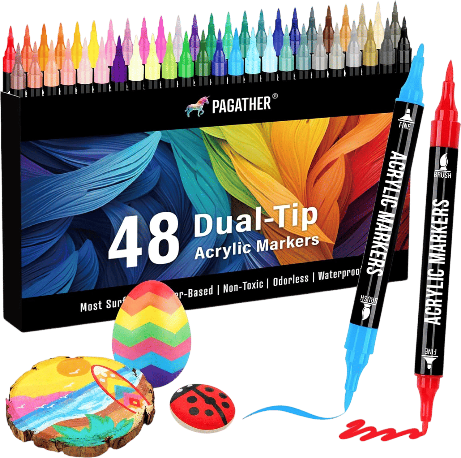 Dual-Tip Acrylic Paint Markers