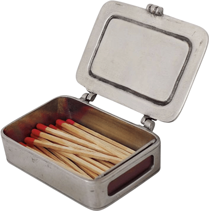Lidded Match Box with Striker and Matches
