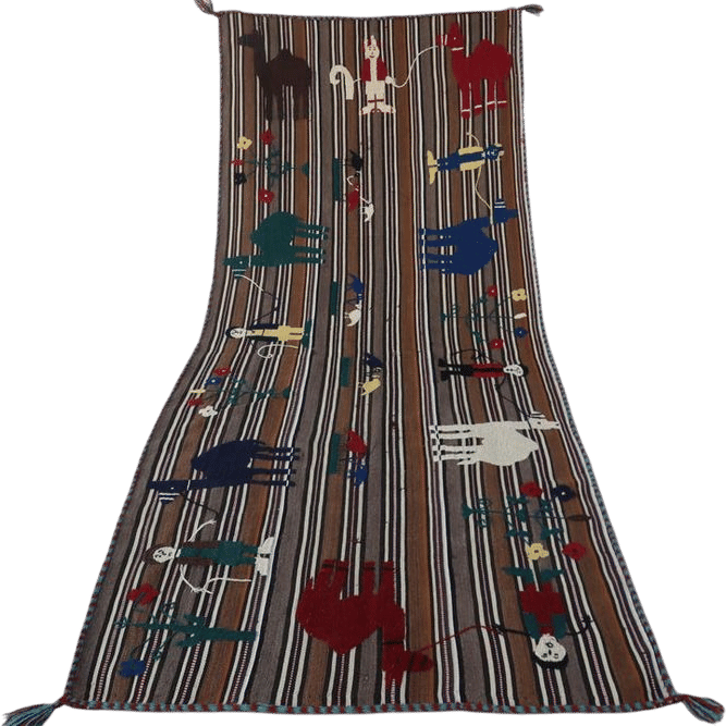1960s Turkish Kilim Rug: Pictorial Suzani Wool Runner, 7'3x3 Ft - Etsy