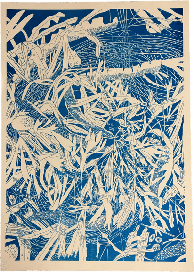 Plant Riso Print by Louise Smurthwaite