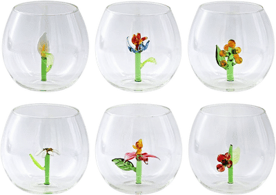 Flower Power Set of 6 Glasses