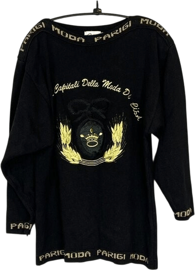 vintage sandylo italian paris fashion crest sweater