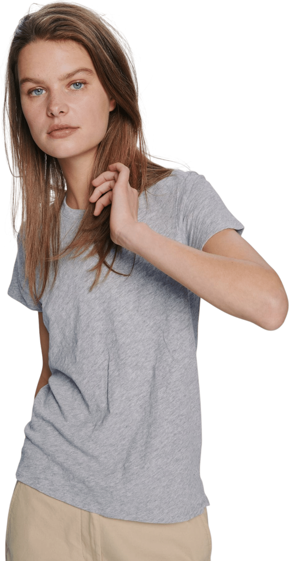 Slub Jersey Schoolboy Crew Neck Tee - Heather Grey