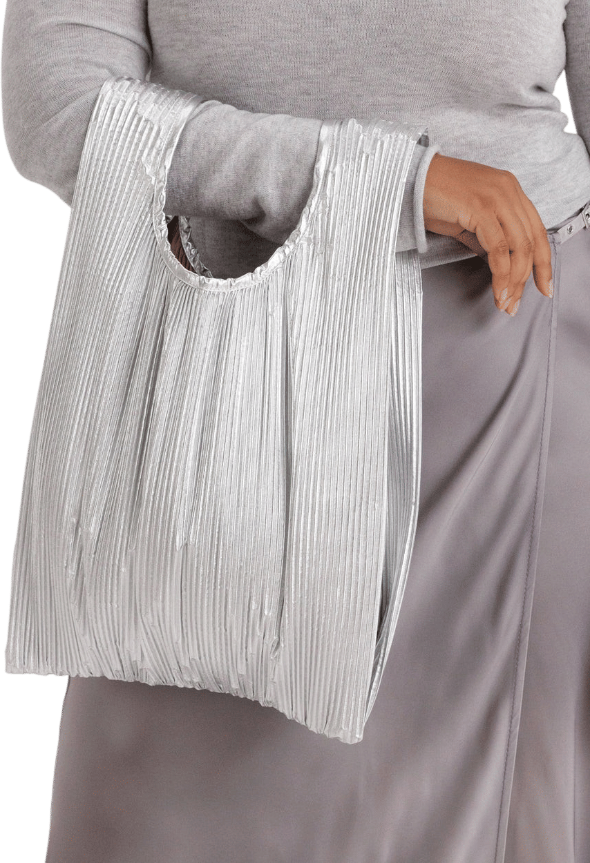 Pleated Baggu - Chrome Metallic