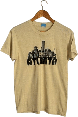 Vintage 70s Atlanta Skyline T Shirt Georgia Single Stitch Screen Stars S/M