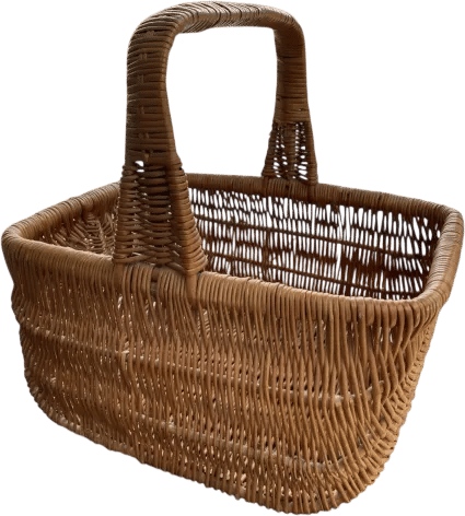 Vintage Early Century Handmade Large Wicker Shopping Basket~15x 11” With Handle