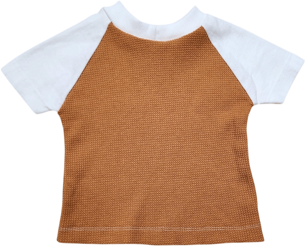 Vintage Brown Waffle Thermal Baby Raglan Shirt