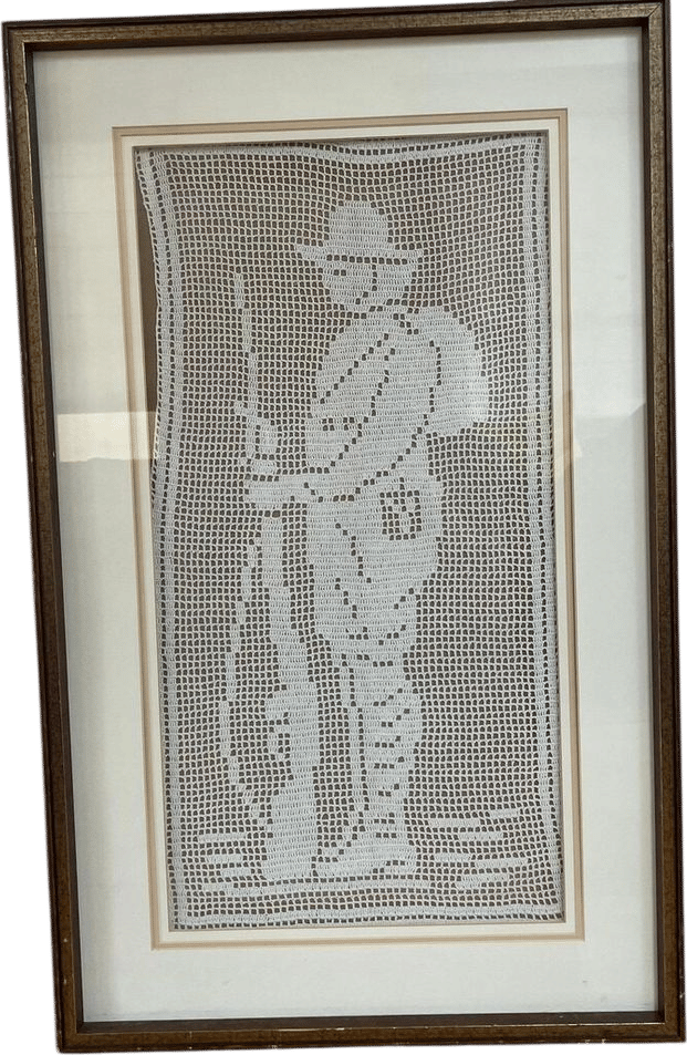 Antique Mary Card 'Soldier Boy' Hand Crochet Panel